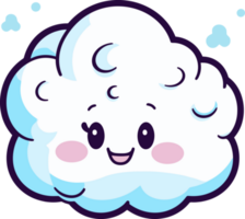 content nuage illustration, adorable et marrant kawaii conception pour les enfants png