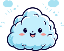bebis moln, söt söt ikoner för väder tema dekorationer png