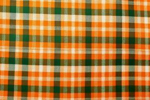 naranja tela textil patrón, tartán fondo, lino algodón. ai generativo foto