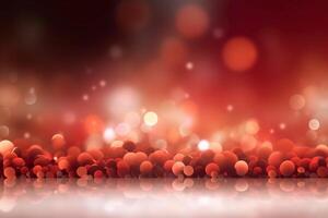 A blurred white light, red light abstract background with bokeh glow, Illustration. photo