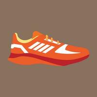 Running shoes concept. Flat design. Vector illustration. Sport shoes in flat style. Sport shoes side view. Fashion sport.