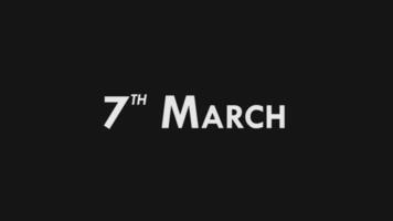 Seventh, 7th March Text Cool and Modern Animation Intro Outro, Colorful Month Date Day Name, Schedule, History video