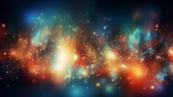 A blurred independense day, divine sky abstract background with bokeh glow, Illustration, photo