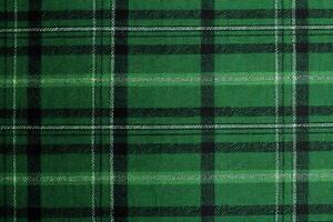 verde tela textil patrón, tartán fondo, lino algodón. ai generativo foto