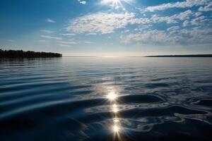 un escena en cuales el todo cielo es reflejado en el agua. ai generativo foto