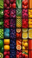 un colección de frutas en diferente colores. ai generativo foto