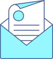 Envelope With Paper Icon In Flat Style. vector