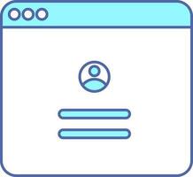 Online User Login Icon In Blue And White Color. vector