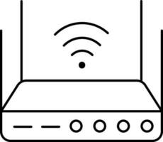 Wireless Router Icon In Line Art. vector