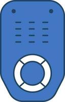 Remote Control Icon In Blue And White Color. vector