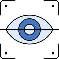 Retina Scanner Icon In Blue Color. vector