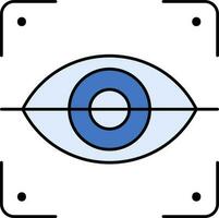 Retina Scanner Icon In Blue Color. vector