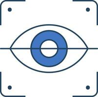 Retina Scanner Icon In Blue And White Color. vector
