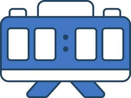 Digital Clock Icon In Blue And White Color. vector
