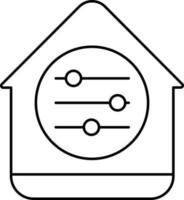 Smart Home Setting Icon In Line Art. vector