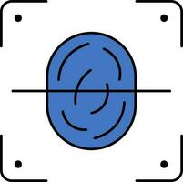 Fingerprint Scan Icon In Blue Color. vector