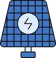 solar panel icono en azul color. vector