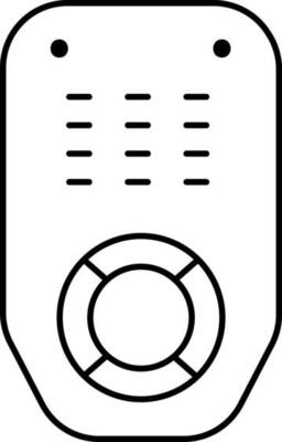 Remote Control Icon In Black Line Art.