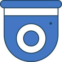 CCTV Camera Icon In Blue And White Color. vector