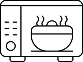 Linear Style Microwave Icon. vector