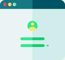 Online User Login Icon In Blue And Green Color. vector