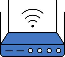 Wireless Router Icon In Blue Color. vector