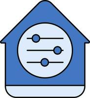 Smart Home Setting Icon In Blue Color. vector