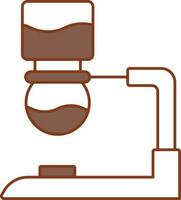 Coffee Maker Icon In Brown And White Color. vector