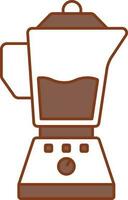 Mixer Grinder Icon In Brown And White Color. vector