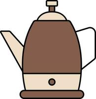 Isolated Kettle Icon In Brown Color. vector