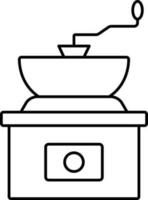 Coffee Grinder Machine Icon In Thin Line Art. vector