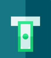 Cash Withdrawal Icon In Flat Style. vector