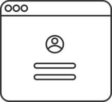 Online User Login Icon In Black Outline. vector