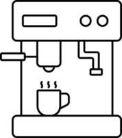 Coffee Machine Icon In Black Outline. vector