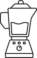 Mixer Grinder Icon In Black Line Art. vector