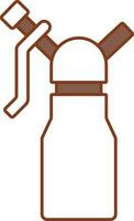 Whipped Cream Bottle Icon In Brown And White Color. vector