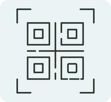 QR Code Icon In Blue Color. vector