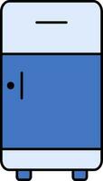 Fridge Icon In Blue Color. vector