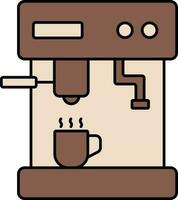 Coffee Machine Icon In Brown Color. vector