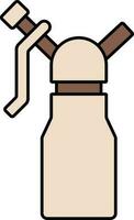 Whipped Cream Bottle Icon In Brown Color. vector