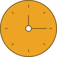 Isolated Clock Icon In Yellow And White Color. vector