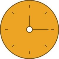 Isolated Clock Icon In Yellow And White Color. vector