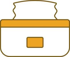 Wet Wipes Icon In Yellow And White Color. vector