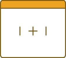 Mathematics Board Icon In Yellow And White Color. vector
