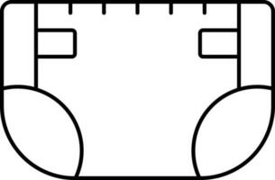 Diaper Icon In Black Outline. vector