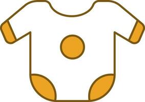 Kids Onesie Icon In Yellow And White Color. vector