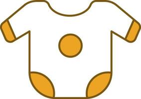 Kids Onesie Icon In Yellow And White Color. vector