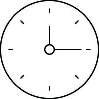 aislado reloj icono en negro línea Arte. vector