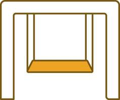 Swing Icon In Yellow And White Color. vector