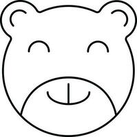 Linear Style Teddy Bear Face Icon. vector